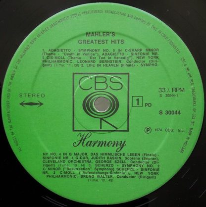 CBS Harmony S 30044 - Mahler's Greatest Hits - Image 3