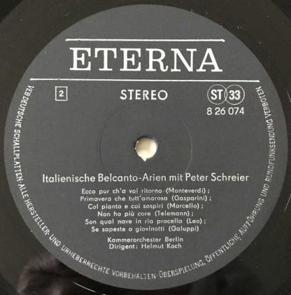 Eterna 8 26 074 - Italienische Belcanto-Arien Mit Peter Schreier - Image 4