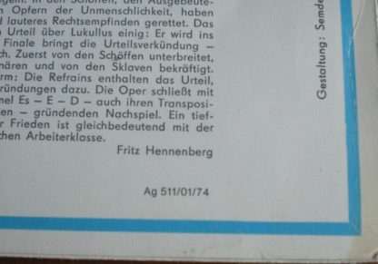 Eterna 8 20 557 - Die Verurteilung Des Lukullus (Opernquerschnit - Image 3