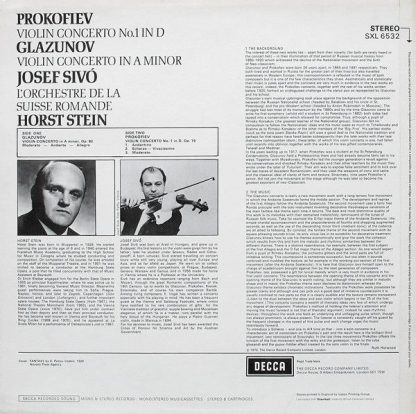 DECCA SXL 6532 - Violin Concerto No.1 In D / Violin Concerto In - Image 2