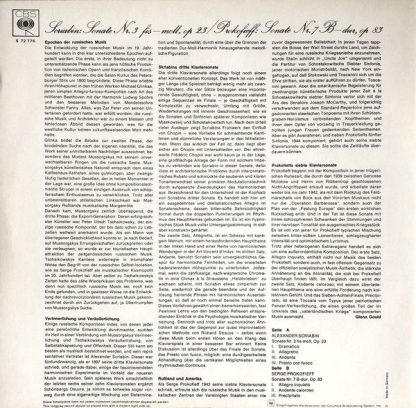 CBS S 72 776 - Scriabin: Sonata No. 3 / Prokofiev: Sonata No. 7 - Image 2
