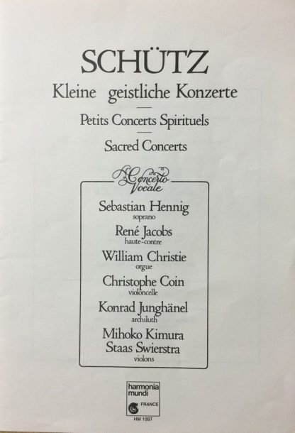 harmonia mundi France HM 1097 - Kleine Geistliche Konzerte - Image 3
