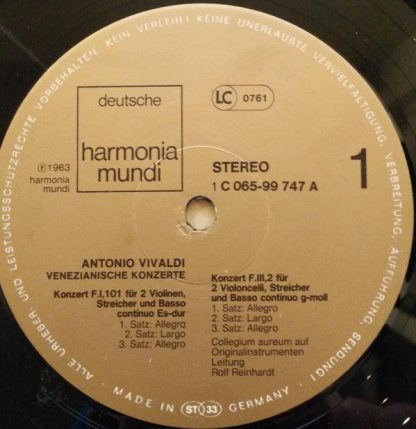 Deutsche Harmonia Mundi 1C 065-99 747 - Venezianische Konzerte - Image 3