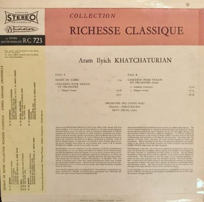 Musidisc 30 RC 723 - La Danse Du Sabre - Concerto Pour Violon Et - Image 2