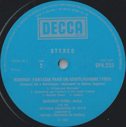 DECCA SPA 233 - Guitar Concerto - Image 4