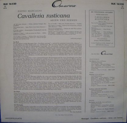 DECCA BLK 16520 - Cavalleria Rusticana - Arien Und Szenen - Image 2