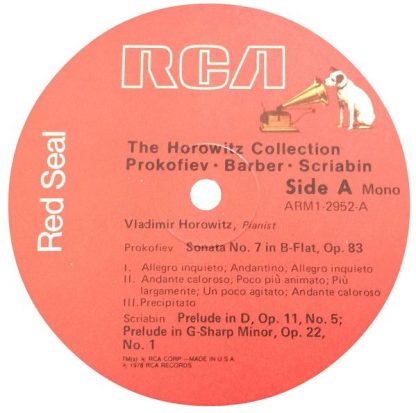 RCA Red Seal ARM1-2952 - The Horowitz Collection: Prokoviev, Bar - Image 3