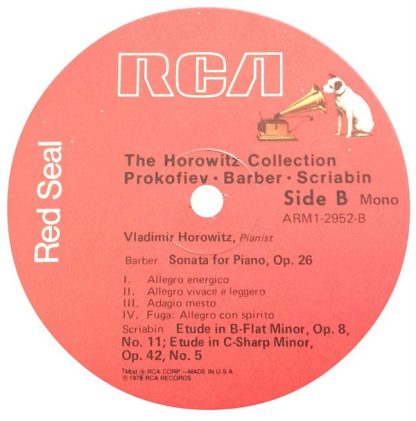 RCA Red Seal ARM1-2952 - The Horowitz Collection: Prokoviev, Bar - Image 4