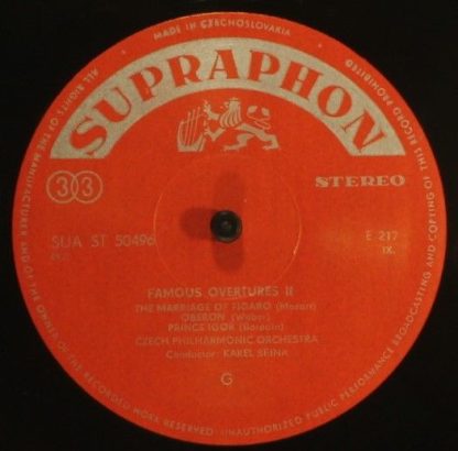 Supraphon SUA 50496 - Famous Operatic Overtures - Image 3