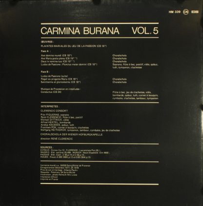 harmonia mundi France HM 339 - Carmina Burana - Version Original - Image 2