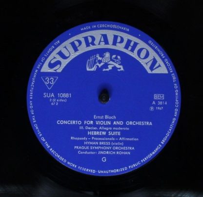 Supraphon SUA 50881 - Violin Concerto / Suite Hebraïque - Image 3