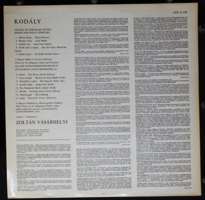 Qualiton SLPX 11339 - Choral Works 3 (Mixed and Male Choruses) - Image 2