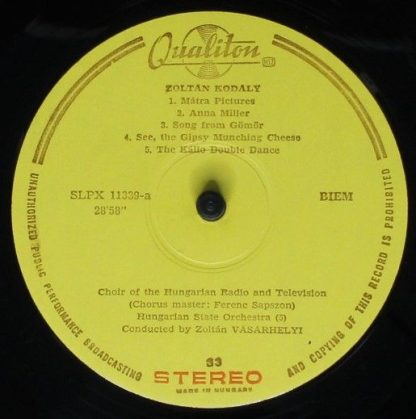 Qualiton SLPX 11339 - Choral Works 3 (Mixed and Male Choruses) - Image 3