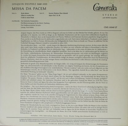 Camerata (2) CMS 30040 - Missa Da Pacem - Image 2
