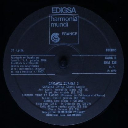 Harmonia Mundi EHM 336 - Carmina Burana. Version Originale & Int - Image 5