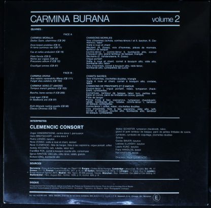 Harmonia Mundi EHM 336 - Carmina Burana. Version Originale & Int - Image 2