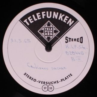 Telefunken K.LP-Ste-020446-B-III - Cantiones Sacrae
