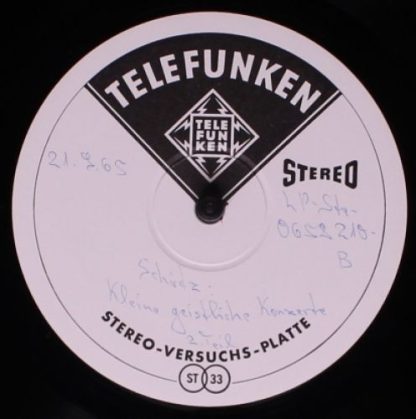 Telefunken 0658219 - Kleine Geistliche Konzerte - Image 2