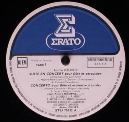 Erato STU 70332 - Suite En Concert Pour Flûte & Percussion / Six - Image 3