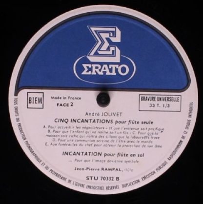 Erato STU 70332 - Suite En Concert Pour Flûte & Percussion / Six - Image 4