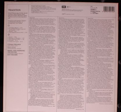 EMI 27 0572 1 - Tradition - Itzhak Perlman Plays Familiar Jewish - Image 3