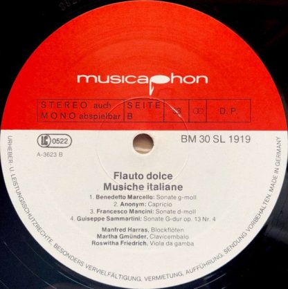 Musicaphon BM 30 SL 1919 - Flauto Dolce - Musiche Italiane - Image 4
