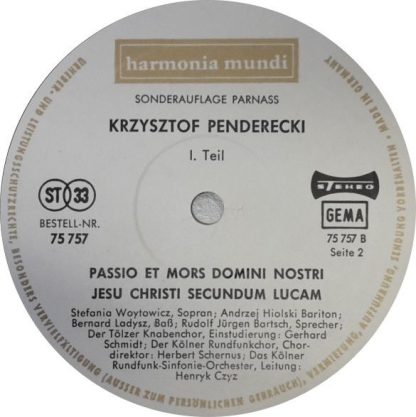 Harmonia Mundi HMSL 3101/2 - Passio Et Mors Domini Nostri Jesu C - Image 4