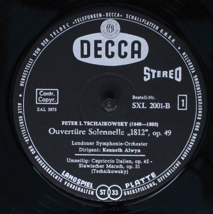 DECCA SXL 2001-B - Ouvertüre Solennelle "1812" Op. 49 / Capricci - Image 3