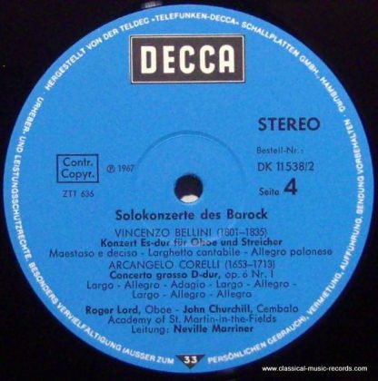 DECCA DK 11 538/1-2 - Solokonzerte Des Barock - Image 3