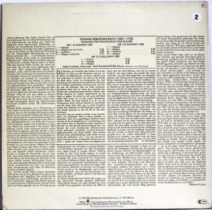 CBS 61 770 - Sonaten Für Violoncello Und Klavier Nr. 1-3 BWV 102 - Image 2