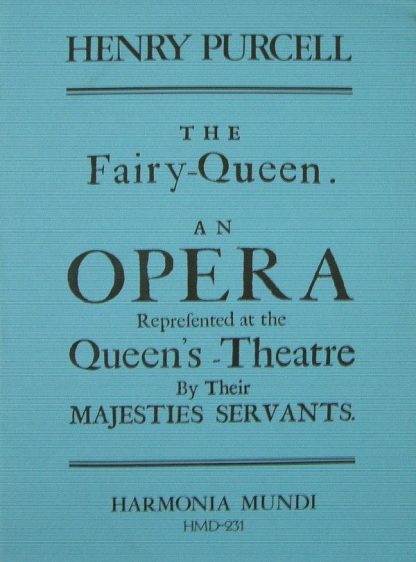 Harmonia Mundi HMD-231 - The Fairy-Queen - Image 4