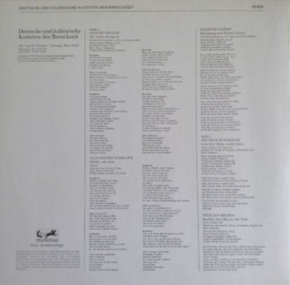 Eurodisc 92 929 - Deutsche Und Italienische Kantaten Der Barockz - Image 2