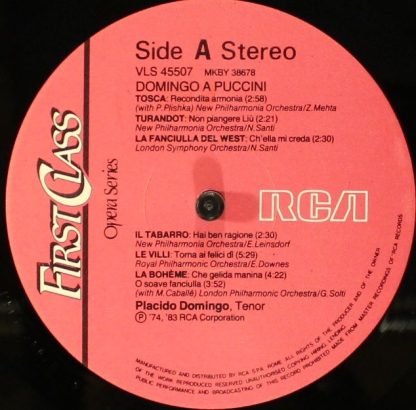 RCA VLS 45507 - Domingo a Puccini - Image 4