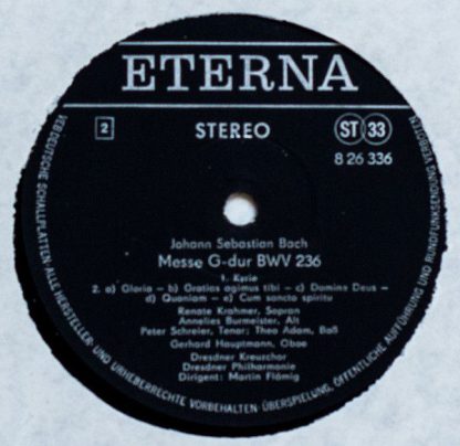 Eterna 8 26 336 - Messe G-moll BWV 235 / Messe G-dur BWV 236 - Image 3