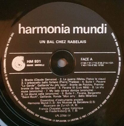 Harmonia Mundi HM 931 - Un Bal Chez Rabelais - Image 5
