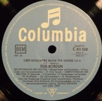 Columbia C 80 108 / 33 WSX 511 / WSX 511 - Orff-Schulwerk - Musi - Image 3