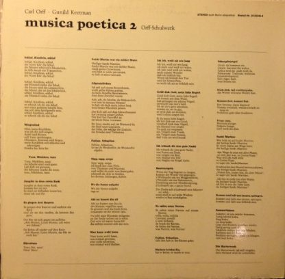 BASF 20 20346-8 - Musica Poetica Teil 2 - Orff-Schulwerk - Tanzl - Image 2