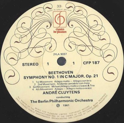 Classics For Pleasure CFP 187 - Symphony No.1 In C / Overtures: - Image 3