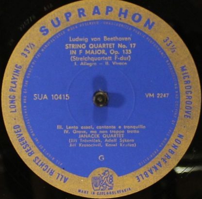 Supraphon SUA 10415 - String Quartets Nos 6 And 17 - Image 4