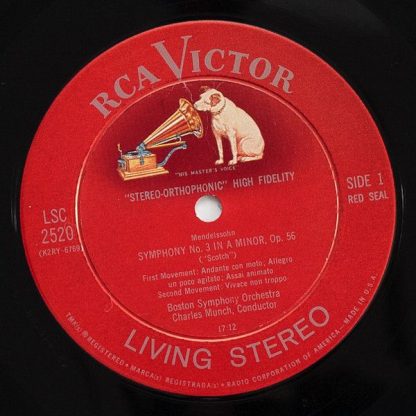RCA Victor Red Seal LSC-2520 - Scotch Symphony / Scherzo From Oc - Image 3