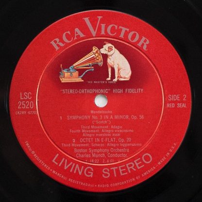 RCA Victor Red Seal LSC-2520 - Scotch Symphony / Scherzo From Oc - Image 4