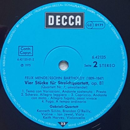 DECCA 6.42135 - Streichquartett Nr. 4 E-moll / Vier Stücke, Op.8 - Image 3