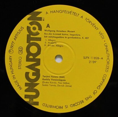 Hungaroton SLPX 11828 - Horn Quintet, K. 407 Clarinet Quintet, K - Image 3