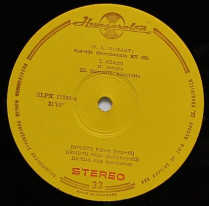 Hungaroton SLPX 11590 - Divertimento In E Flat Major K. 563 - Image 3