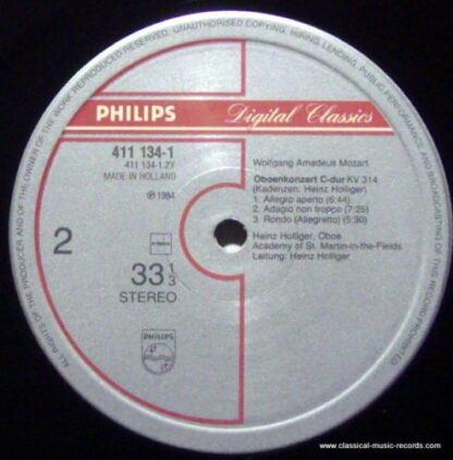 Philips 411 134-1 - Symphonie Concertante / Oboe Concerto - Image 3