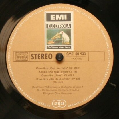 Columbia SME 80 933 - Mozart Overtüren - Image 4