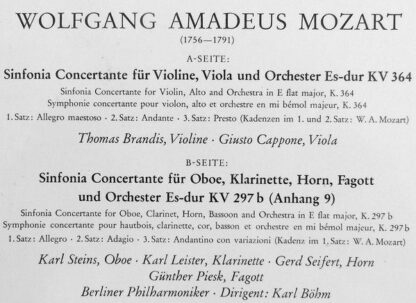 Deutsche Grammophon 139 156 SLPM - Sinfonie Concertanti (KV 364 - Image 6