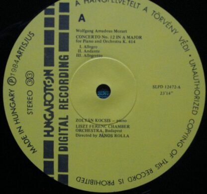 Hungaroton SLPD 12472 - Piano Concertos In A Major K.414 & 488 - Image 5
