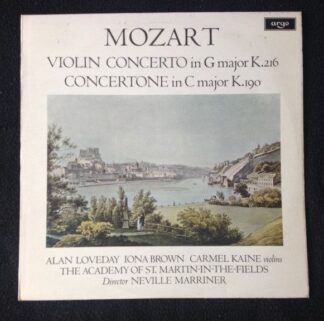 Argo ZRG 729 - Violin Concerto In G Major K.216 / Concertone In