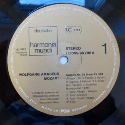 Harmonia Mundi 1C 065-99 786 - Sinfonie Nr. 38 D-dur KV 504 "Pra - Image 3